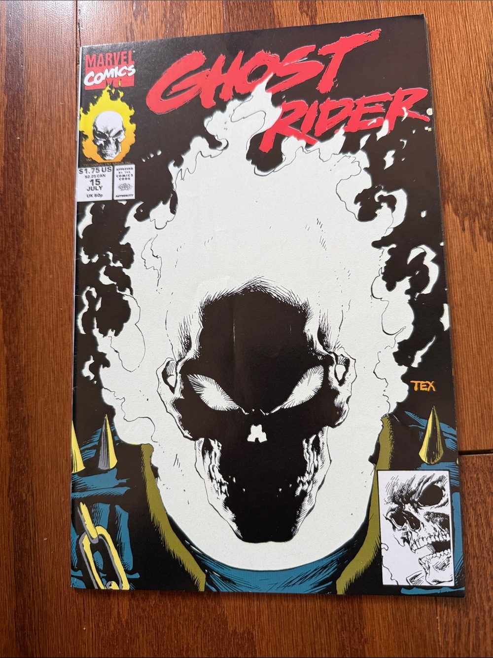 Ghost Rider #15 Marvel 1991 First Glow-in-the-Dark Cover Mark Texeira